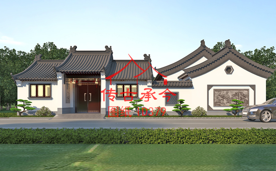 三合院大門效果圖