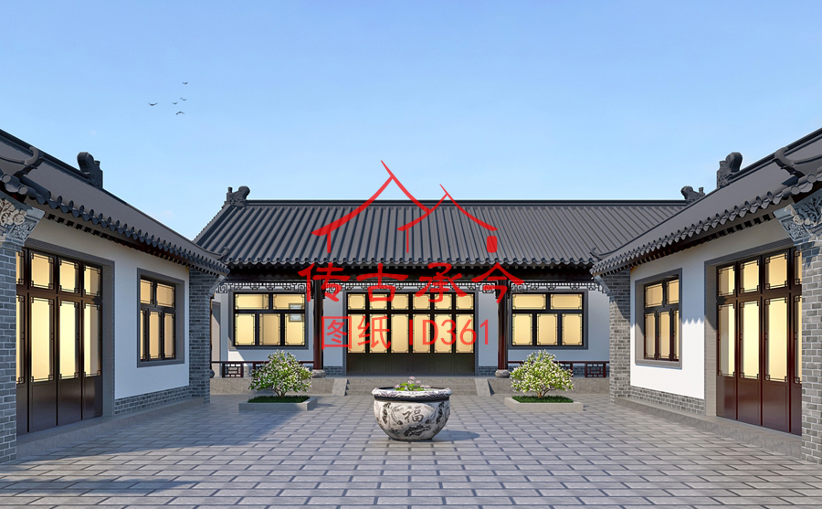 農(nóng)村小型三合院新中式風(fēng)格