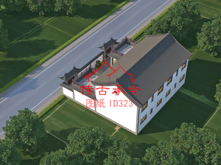 三合院外立面效果圖