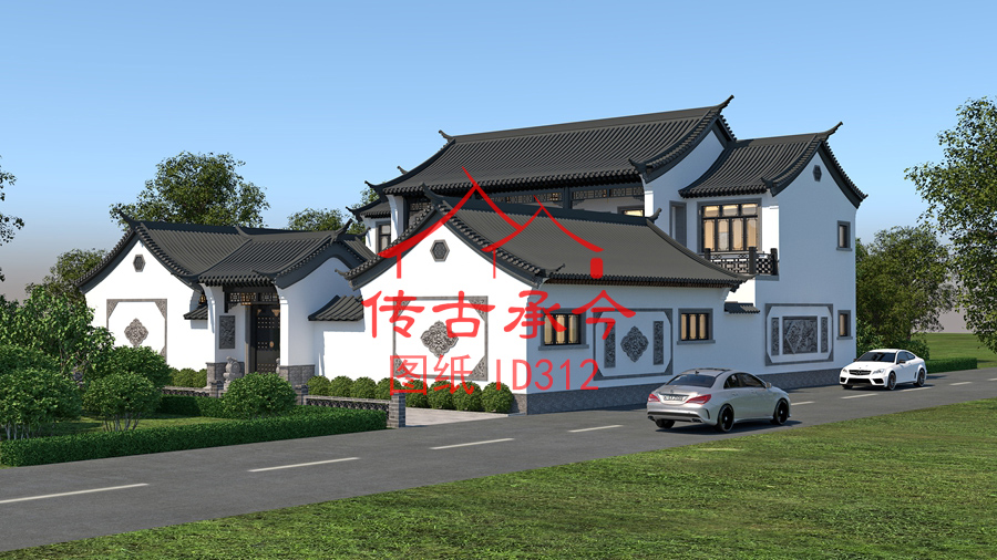 多層四合院合院效果圖
