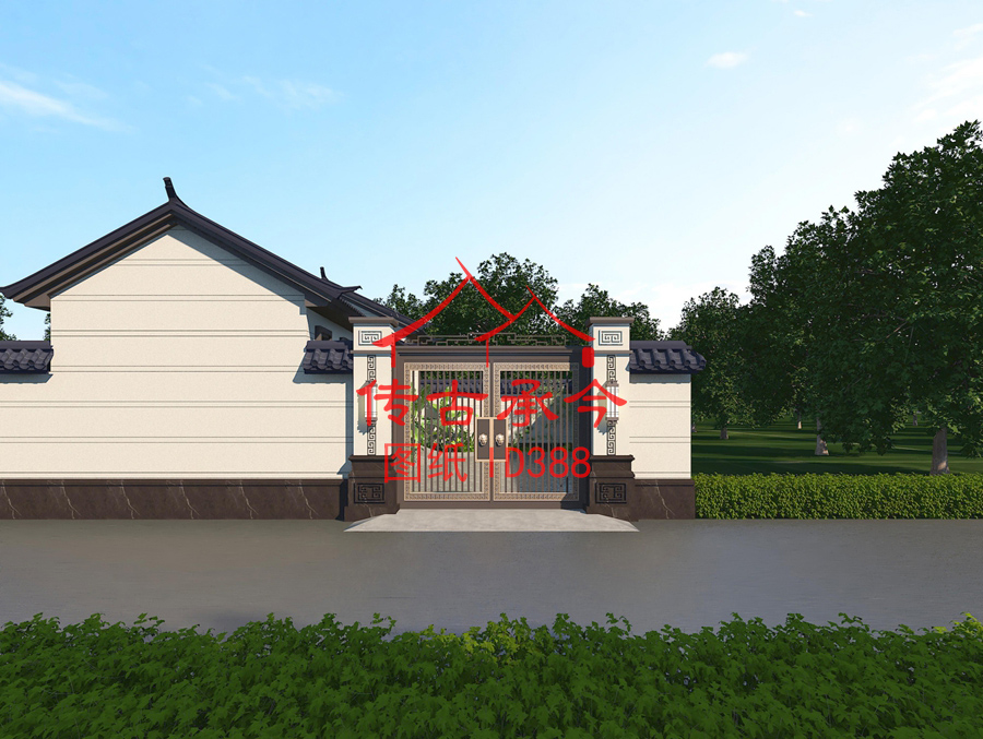新中式別墅大門(mén)效果圖