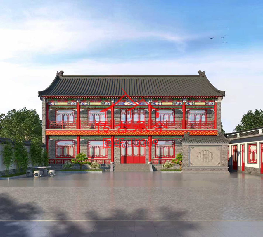 平頂合院設(shè)計(jì)圖主房效果圖