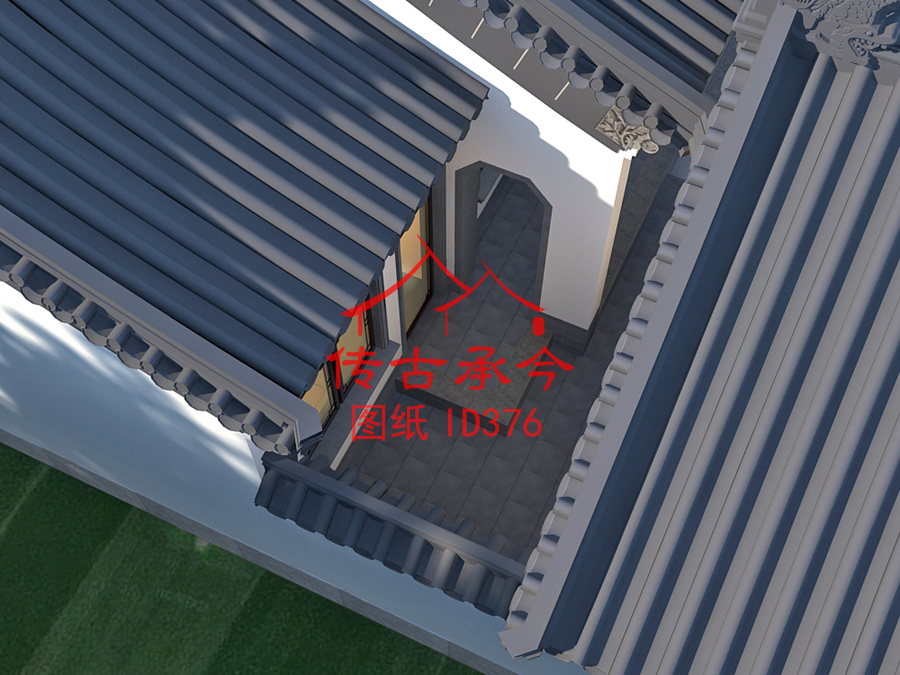 新中式風(fēng)格院子效果圖