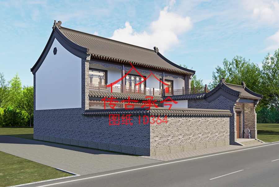 中式風(fēng)格青磚大門效果圖