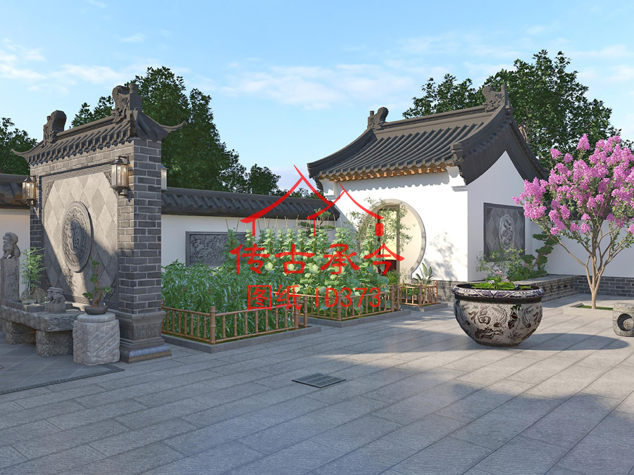 新中式院子庭院綠化效果圖