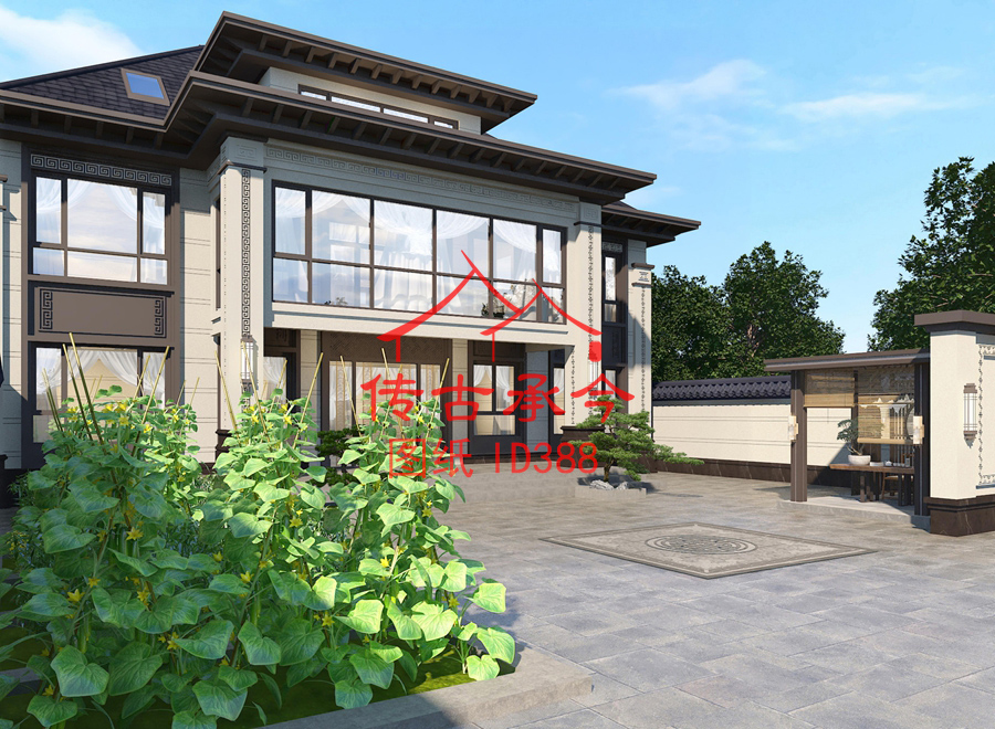 新中式別墅主房效果圖