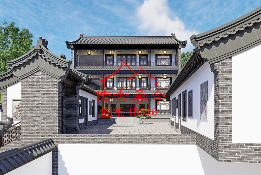 大型四合院正房設(shè)計(jì)效果圖
